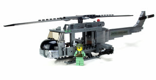 Army UH-1 Gunship Helicopter Building Kit Battle Brick