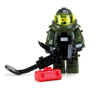 Bomb Squad Explosive Disposal Specialist Custom Minifigure, BB82 Custom minifigure Battle Brick