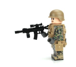 Marine Corps Infantry Woodland MARPAT minifigure, BB41 Custom minifigure Battle Brick