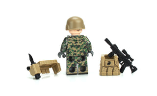 Marine Corps Infantry Woodland MARPAT minifigure, BB41 Custom minifigure Battle Brick