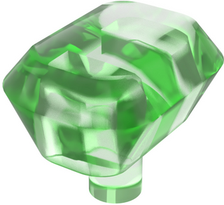 Rock Faceted with Small Pin (Infinity Stone), Part# 36451a Part LEGO® Trans-Bright Green