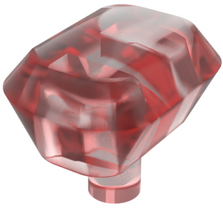 Rock Faceted with Small Pin (Infinity Stone), Part# 36451a Part LEGO® Trans-Red  