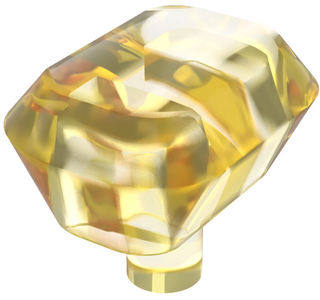 Rock Faceted with Small Pin (Infinity Stone), Part# 36451a Part LEGO® Trans-Yellow  