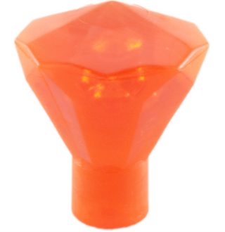 Rock 1x1 Jewel 24 Facet - Part # 30153 Part LEGO® Trans-Neon Orange