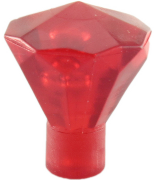 Rock 1x1 Jewel 24 Facet - Part # 30153 Part LEGO® Trans-Red