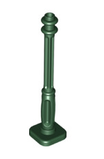 Support 2x2x7 Lamp Post with 4 Base Flutes, Part# 11062 Part LEGO® Dark Green