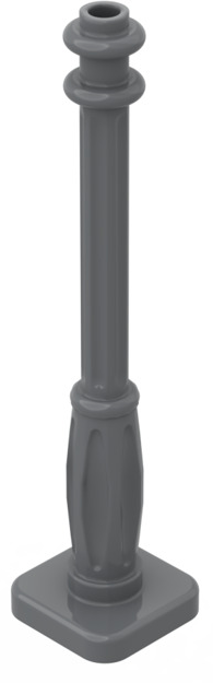 Support 2x2x7 Lamp Post with 6 Base Flutes, Part# 2039 Part LEGO® Dark Bluish Gray
