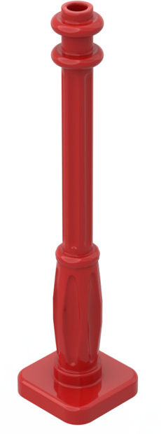 Support 2x2x7 Lamp Post with 6 Base Flutes, Part# 2039 Part LEGO® Red