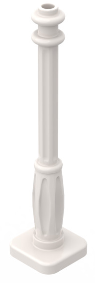 Support 2x2x7 Lamp Post with 6 Base Flutes, Part# 2039 Part LEGO® White