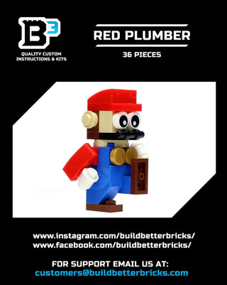 The Red Plumber Building Figure Building Kit B3 Customs