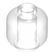 Minifigure, Head (Plain) - Vented Stud, Part# 28621 Part LEGO® Trans-Clear