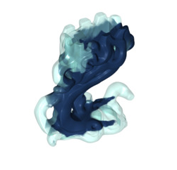 Minifigure Pedestal Ghost/Smoke with Marbled Dark Blue Pattern, Part# 65227pb03 Part LEGO® Trans-Light Blue