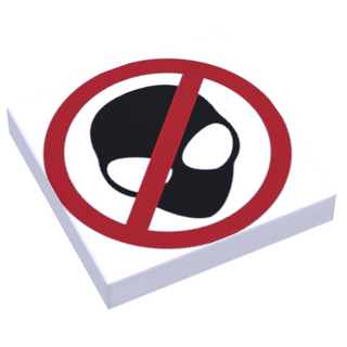 No Aliens Sign (2x2 Tile) made using LEGO parts Custom Parts B3 Customs