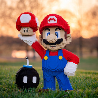 Italian Plumber Life-Sized Sculpture Building Kit Bricker Builds