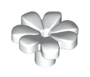 Plant Flower w/ Small Pin Hole, Part# 32606 Part LEGO® White  
