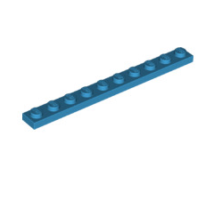 Plate 1x10, Part# 4477 Part LEGO® Dark Azure  
