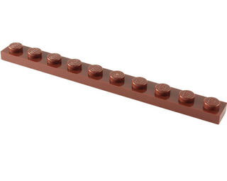Plate 1x10, Part# 4477 Part LEGO® Reddish Brown  