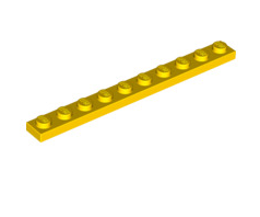Plate 1x10, Part# 4477 Part LEGO® Yellow  
