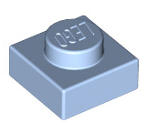 Plate 1x1, Part# 3024 Part LEGO® Bright Light Blue