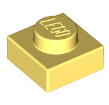 Plate 1x1, Part# 3024 Part LEGO® Bright Light Yellow