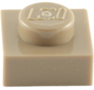 Plate 1x1, Part# 3024 Part LEGO® Dark Tan  