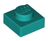 Plate 1x1, Part# 3024 Part LEGO® Dark Turquoise  