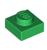 Plate 1x1, Part# 3024 Part LEGO® Green  