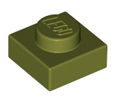 Plate 1x1, Part# 3024 Part LEGO® Olive Green  