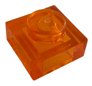 Plate 1x1, Part# 3024 Part LEGO® Trans-Orange  