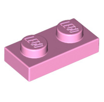 Plate 1x2, Part# 3023 Part LEGO® Bright Pink  