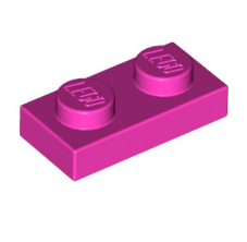 Plate 1x2, Part# 3023 Part LEGO® Dark Pink  