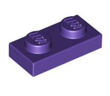 Plate 1x2, Part# 3023 Part LEGO® Dark Purple  