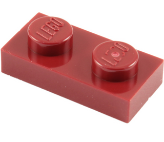 Plate 1x2, Part# 3023 Part LEGO® Dark Red  