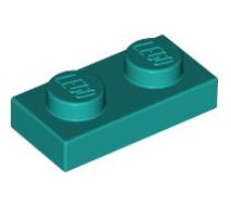 Plate 1x2, Part# 3023 Part LEGO® Dark Turquoise  