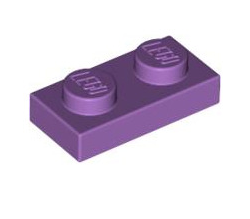 Plate 1x2, Part# 3023 Part LEGO® Medium Lavender  