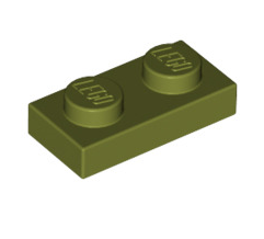 Plate 1x2, Part# 3023 Part LEGO® Olive Green  