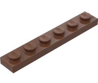 Plate 1x6, Part# 3666 Part LEGO® Brown  