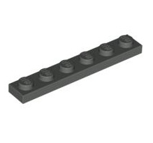 Plate 1x6, Part# 3666 Part LEGO® Dark Gray  