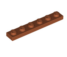 Plate 1x6, Part# 3666 Part LEGO® Dark Orange  