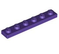 Plate 1x6, Part# 3666 Part LEGO® Dark Purple  