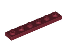 Plate 1x6, Part# 3666 Part LEGO® Dark Red  