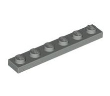 Plate 1x6, Part# 3666 Part LEGO® Light Gray  