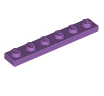 Plate 1x6, Part# 3666 Part LEGO® Medium Lavender  