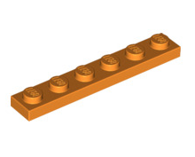 Plate 1x6, Part# 3666 Part LEGO® Orange  
