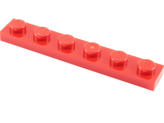 Plate 1x6, Part# 3666 Part LEGO® Red  