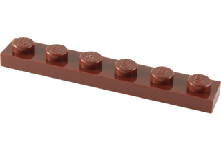 Plate 1x6, Part# 3666 Part LEGO® Reddish Brown  