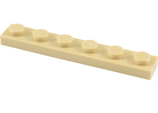Plate 1x6, Part# 3666 Part LEGO® Tan  