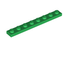 Plate 1x8, Part# 3460 Part LEGO® Green  