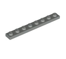 Plate 1x8, Part# 3460 Part LEGO® Light Gray  