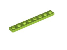 Plate 1x8, Part# 3460 Part LEGO® Lime  